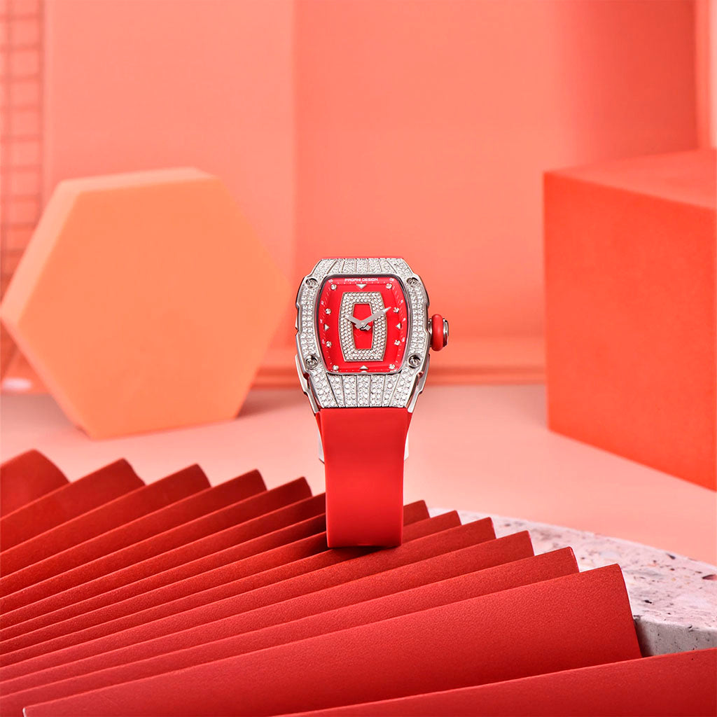 Pagani Design Marigold Red Silver Women's Watch