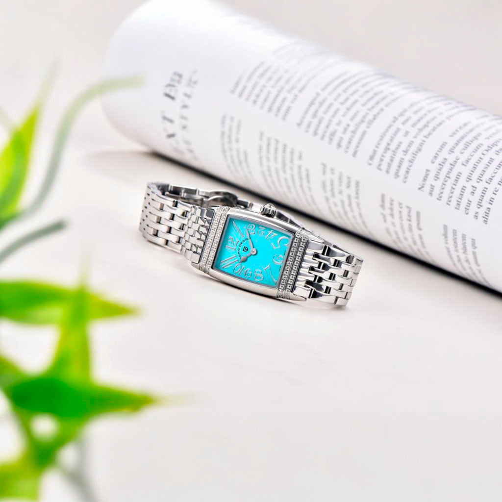 Pagani Design Sunflower Silver Blue Women's Watch