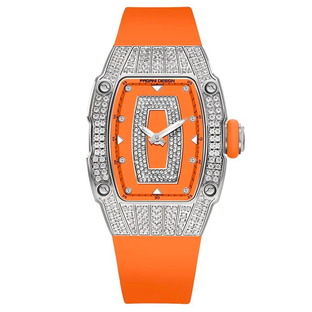 Pagani Design Marigold Orange Silver Women's Watch
