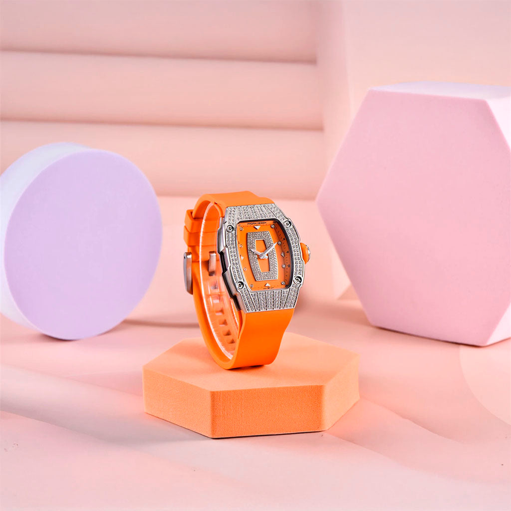 Pagani Design Marigold Orange Silver Women's Watch