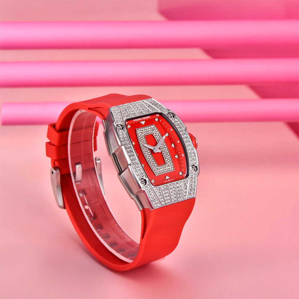 Pagani Design Marigold Red Silver Women's Watch