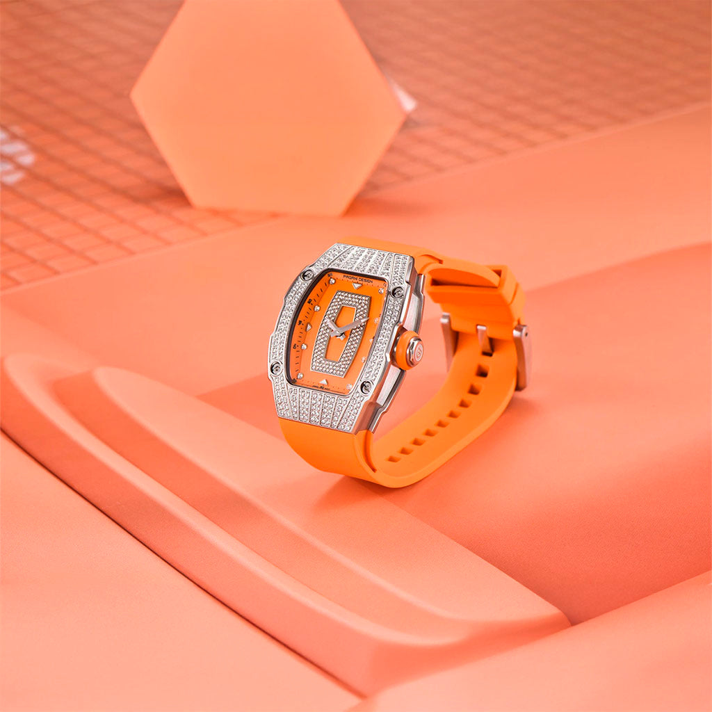 Pagani Design Marigold Orange Silver Women's Watch