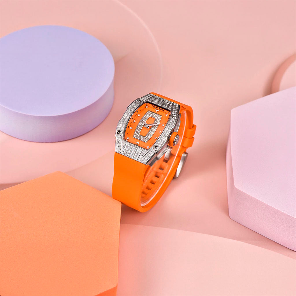 Pagani Design Marigold Orange Silver Women's Watch