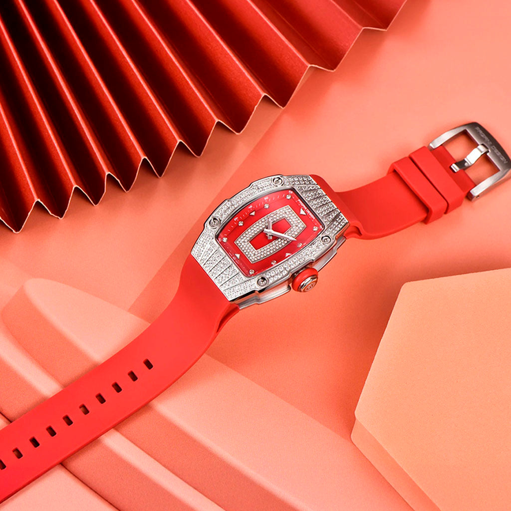 Pagani Design Marigold Red Silver Women's Watch