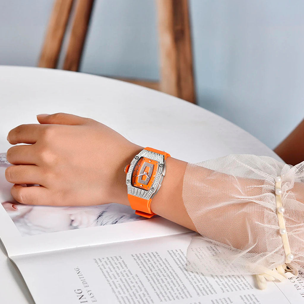 Pagani Design Marigold Orange Silver Women's Watch