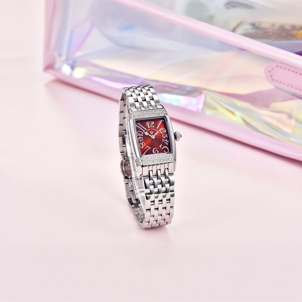Pagani Design Sunflower Silver Red Women's Watch